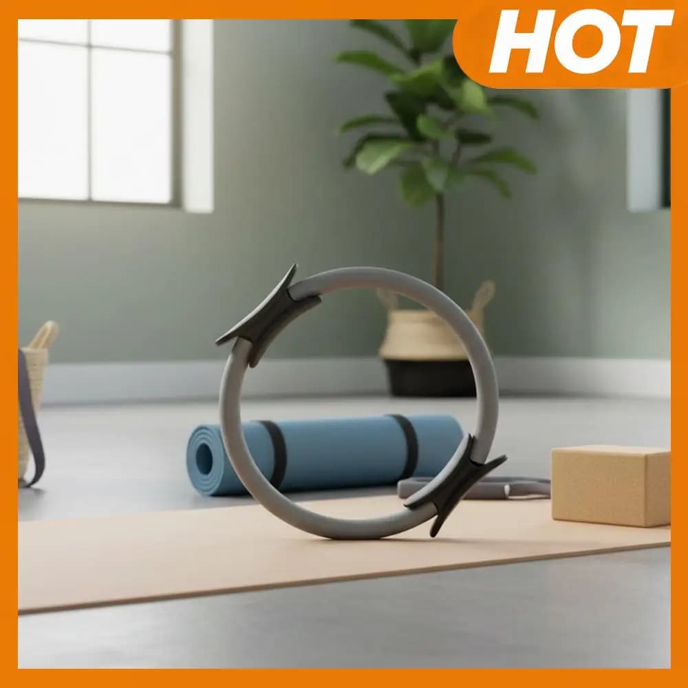 Pilates Ring fitness ring with non-slip handles for central training (light gray)