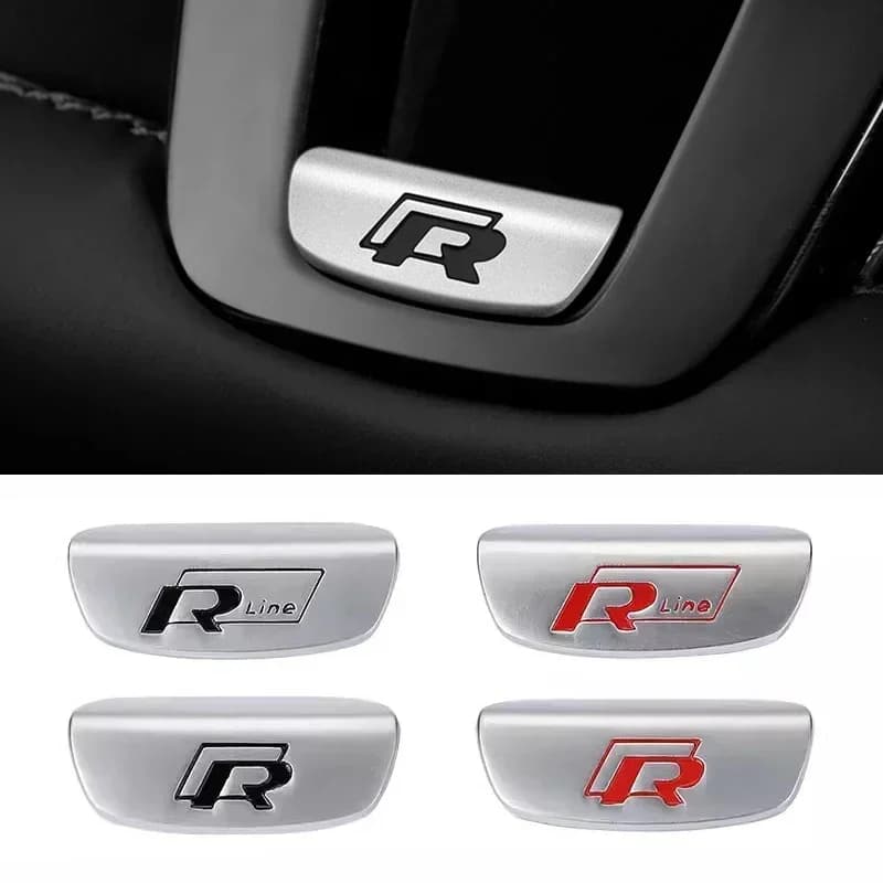 Copri Volante Decorativo per Auto, Adesivo con Emblema R Line per Volkswagen, per VW Scirocco Polo T5 Passat b6 Golf mk5 Tiguan Jetta CC