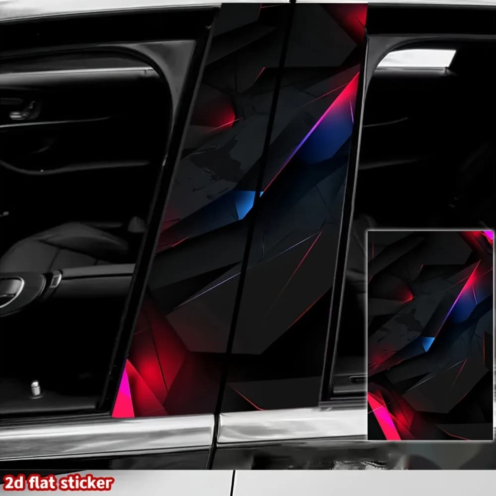 Cool Geometric Car B-Pillar Stickers Waterproof Anti-Scratch Wear Resistant Auto Center Post Vinyl Decals Styling Accessories