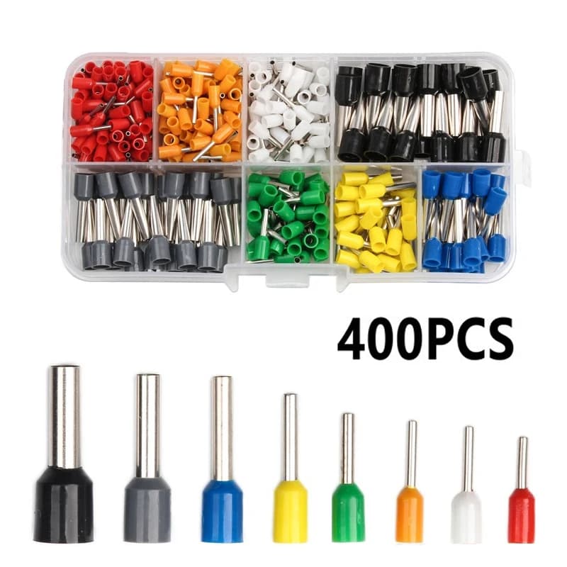 400-piece crimping terminals Electrical pipe terminals VE clothing Terminal connectors for tubular block cables Connector for cables