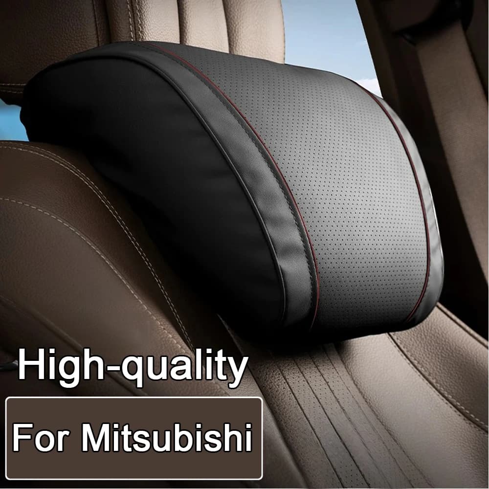 Design poggiatesta in morbida pelle cuscino per il collo dell'auto cuscini da viaggio per Mitsubishi ASX Pajero V93 V97 V73 V77 Outlander Lancer