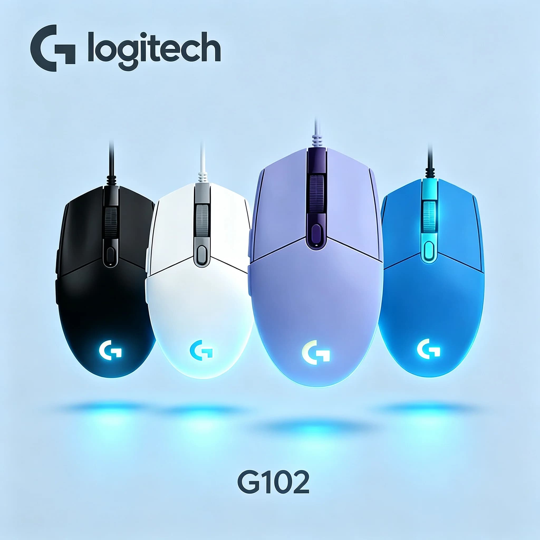 Entry‑Level Esports Logitech G102 Gaming Mouse USB Wired 8000DPI Sensor Comfort Hand Grip Mice For Beginner Game Lovers