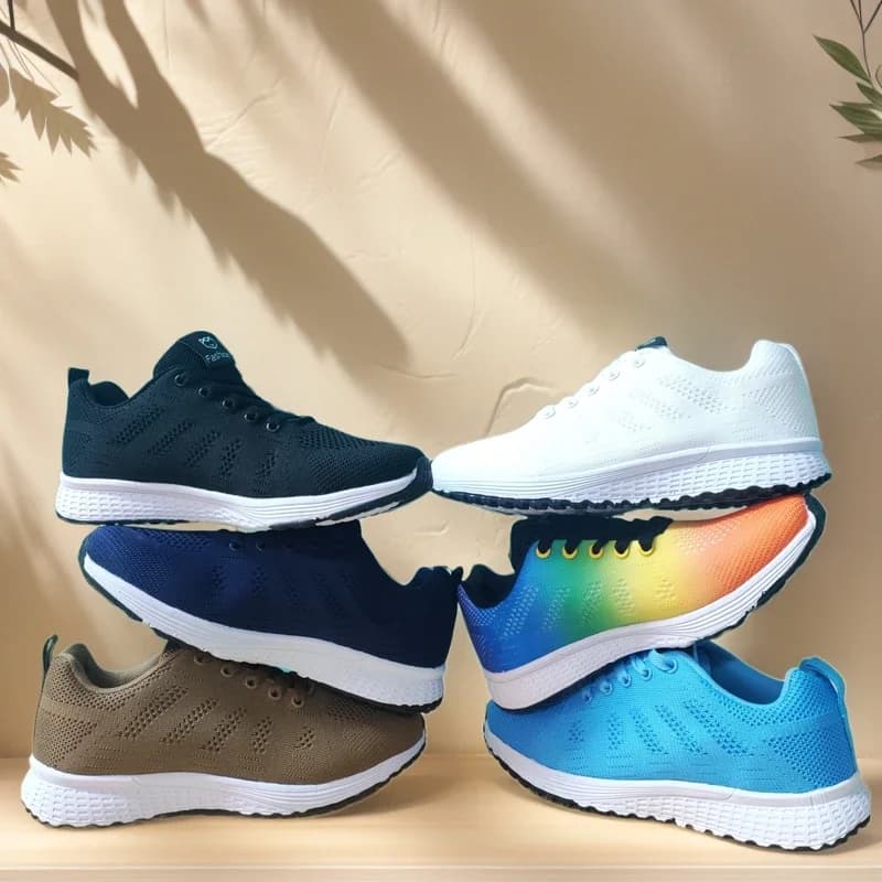 Scarpe da jogging da uomo con design a griglia semplice Scarpe versatili per pendolarismo quotidiano Scarpe traspiranti per atletica all'aperto Scarpe casual antiscivolo