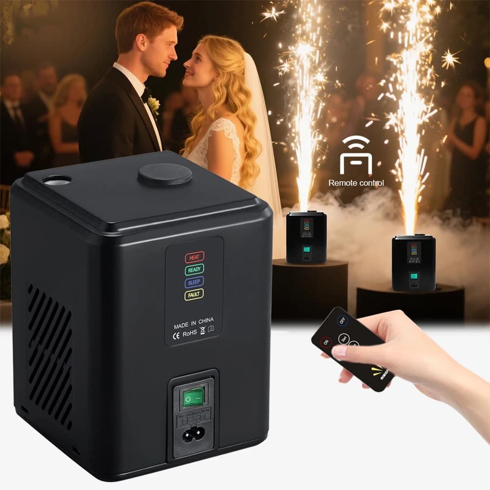 Macchina per scintille fredde da 350 W, telecomando DMX, mini fontana, spruzzatura di fiamma fredda, attrezzature da palco, DJ, discoteca, festa di nozze