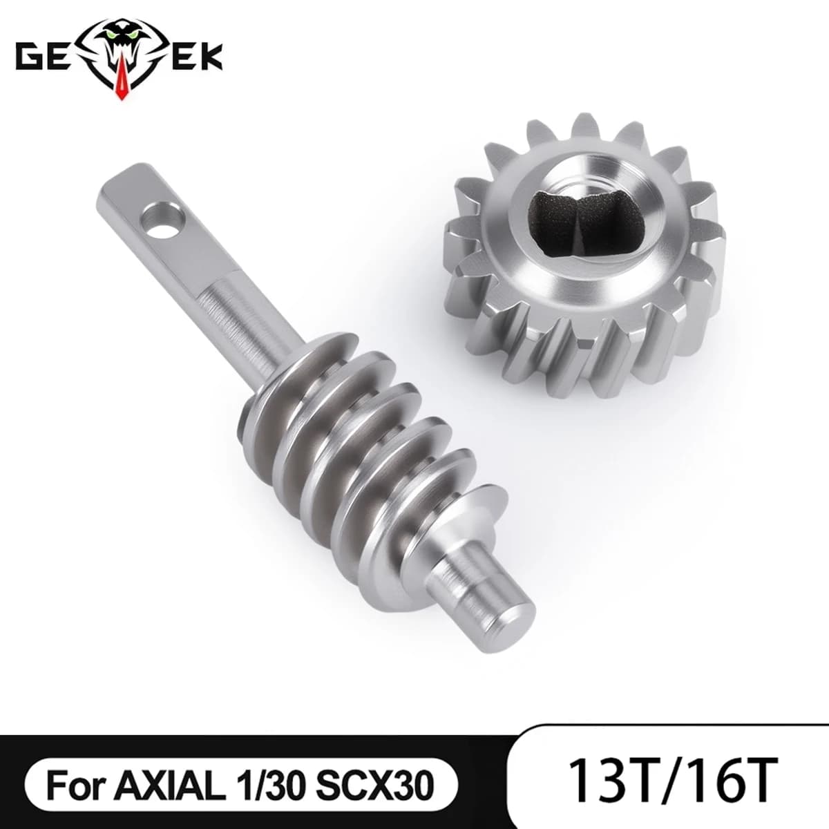 Set di Ingranaggi a Vite Senza Fine in Acciaio Inox 13T 16T per Auto RC Crawler 1/30 Axial SCX30 Upgrade