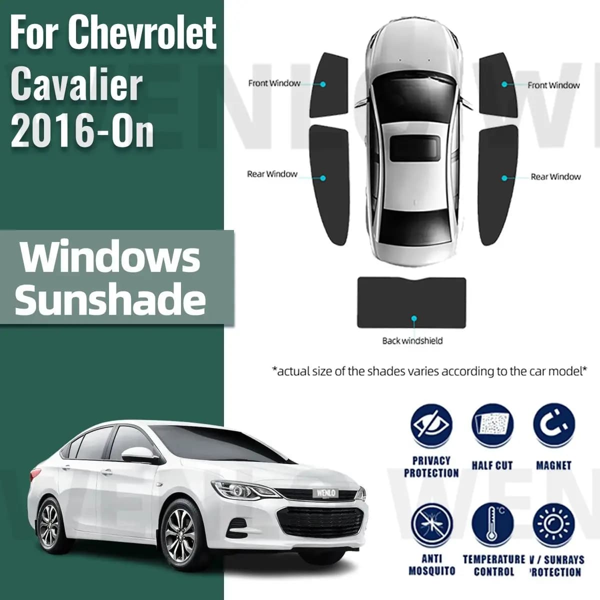 Per Chevrolet Cavalier 2016-2023 Magnetico Auto Parasole Visiera Parabrezza Anteriore Tenda Lato Posteriore Finestra Del Bambino Tenda Da Sole Scudo