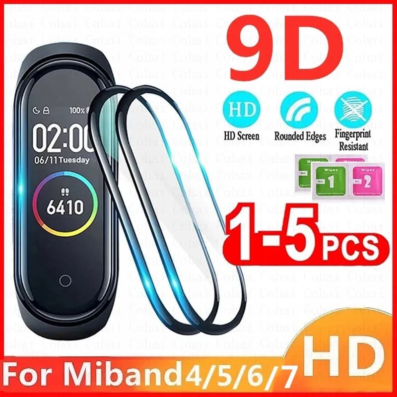 Pellicola Protettiva in Vetro 9D per Xiaomi Mi Band 7 4 5 6, Protezione Completa per Smartwatch Xiaomi Miband 6 5