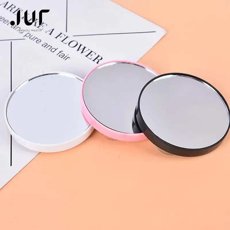 Specchio ingranditore 5x/10x con ventosa Specchio ingranditore punti neri per bagno Specchio rotondo per trucco portatile