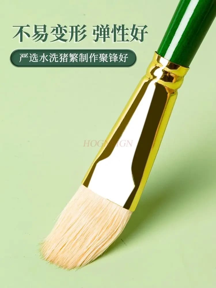 3pcs Pig Mane Oil Painting Special Brush Acrylic Water Powder Paint Brush Set Pig Mane Hard Hair Round Head