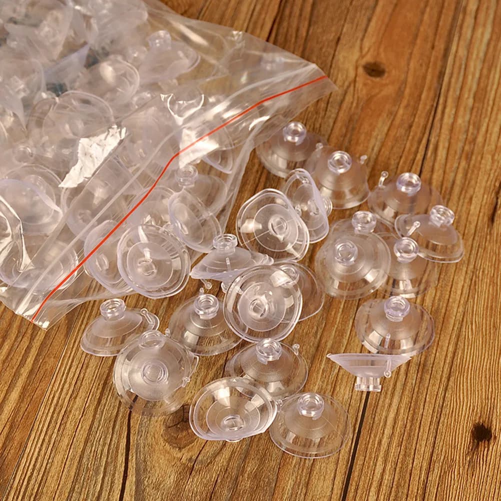 30 Pezzi Ventose in Plastica Trasparente per Vetri, Specchi, Decorazioni per Auto da Matrimonio, Uso in Cucina, Ufficio, Bagno, Senza Ganci, Tenuta Forte