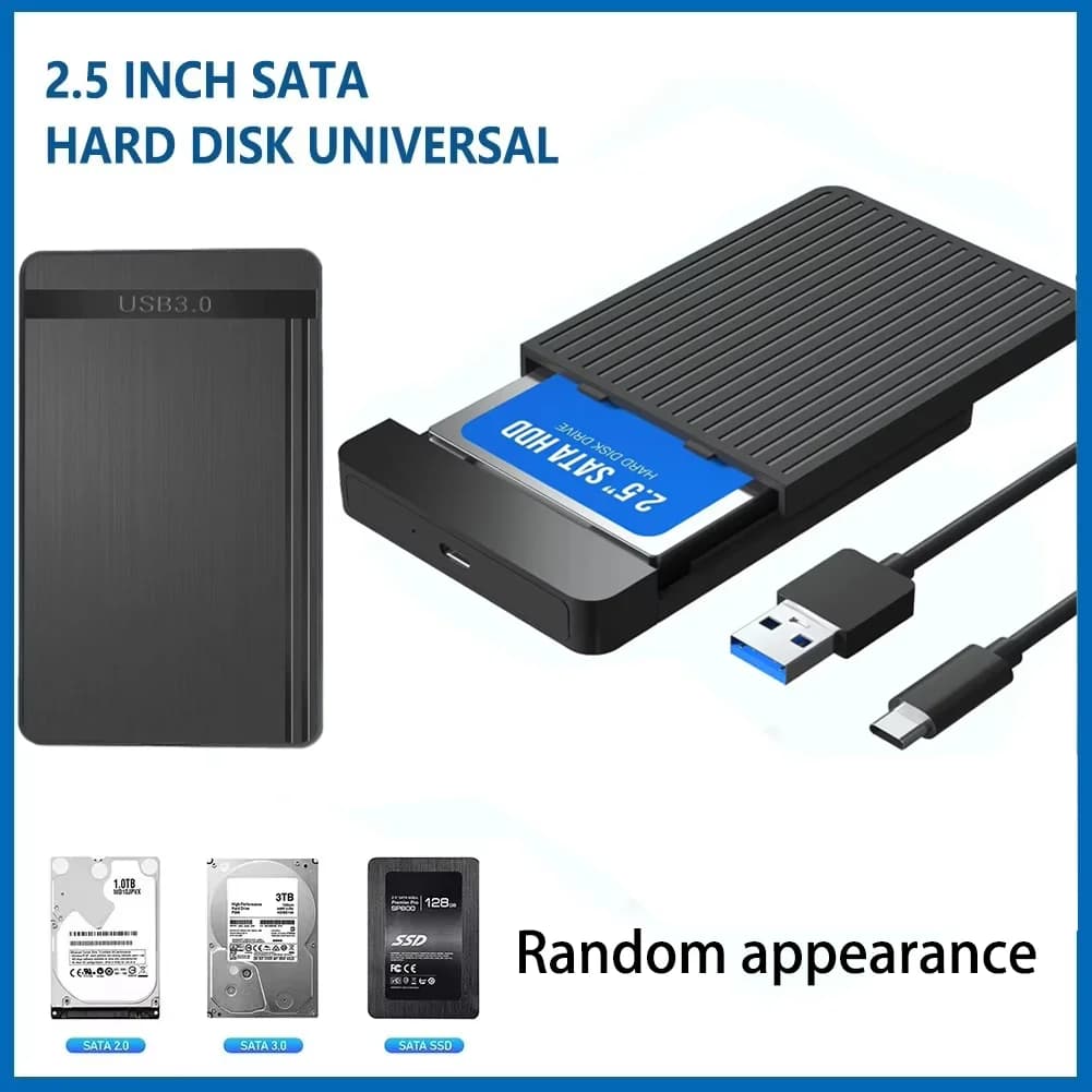USB-C 2.5'' HDD/SSD Enclosure SATA to USB 3.1/3.0 Adapter 6Gbps External Hard Drive Case for Disk Type USB-C External Hard Drive