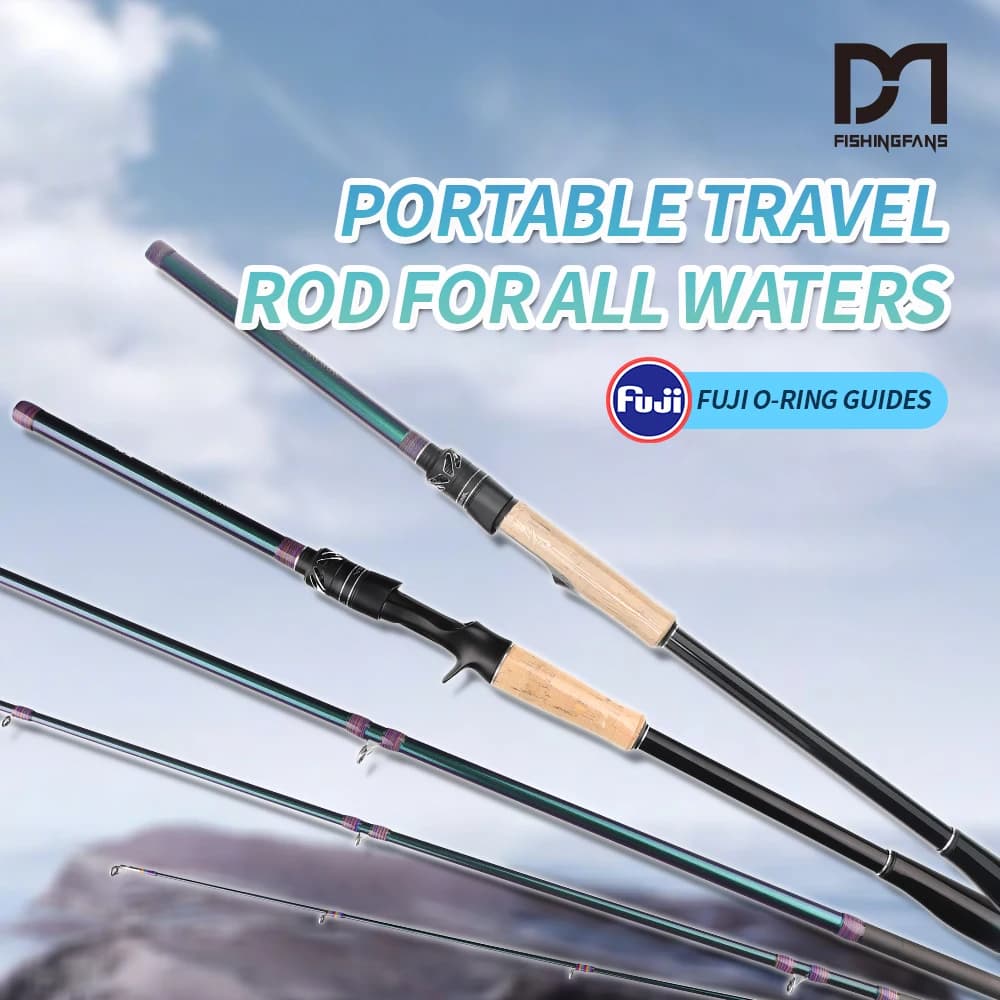 Canna da Pesca Portatile FISHINGFANS RANCY TRAVEL 4/5 Sezioni ML M MH POWER con Anelli FUJI O, 10-25g 7-14g, per Spinning e Casting