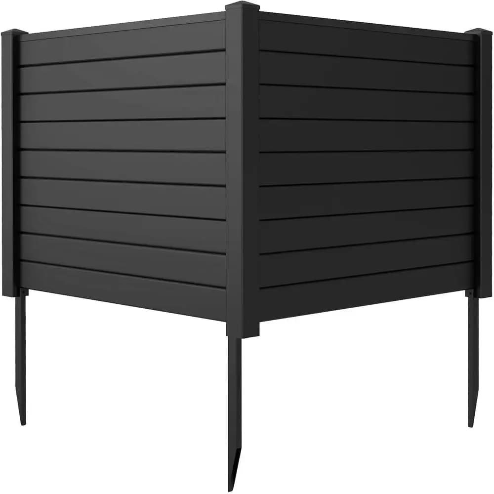Pannelli per la privacy per condizionatori d'aria e bidoni della spazzatura, 48 x 38, adatti per esterni, giardini, patii e prati (Nero)