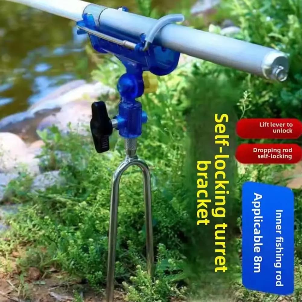Supporto per Canna da Pesca con Blocco Anticaduta e Sblocco per Sollevamento Canna, Accessorio per Attrezzatura da Pesca