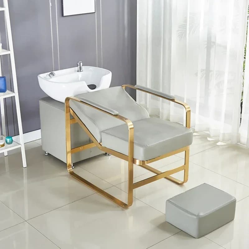 Poltrona da Barbiere per Donna, Sedia Estetica da Gaming, Reclinabile per Cosmetica, Attrezzatura per Salone di Bellezza, Sedia da Parrucchiere Decorativa