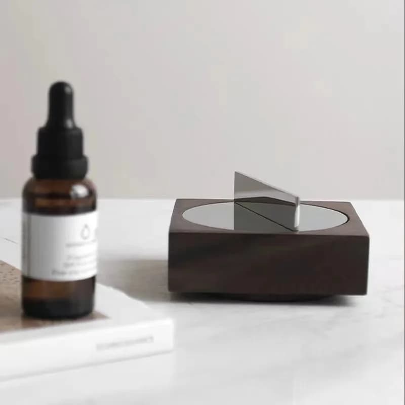 Diffusore di Aromi Moderno in Legno Massello e Metallo Senza Fiamma, Diffusore con Cristalli Naturali, Decorazione per la Casa, Oli Essenziali per Uso Domestico