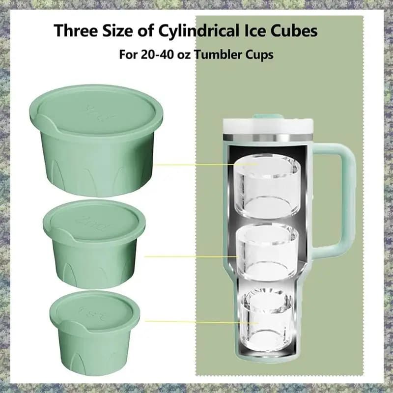 WON Stampo per ghiaccio per tazza Stanley, vassoio per cubetti di ghiaccio in silicone con coperchio per bicchiere da 20-40 once, per refrigerare whisky, cocktail, bevande