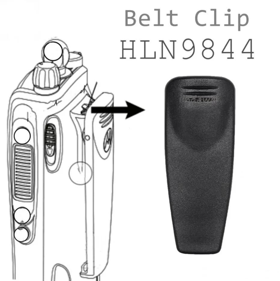 Clip da cintura per walkie-talkie HLN9844 per radio bidirezionali HNN9013 NTN9858 GP140 GP328 HT750 XTS1500 XTS2250 XTS2500 PR1500 CP185 EP350