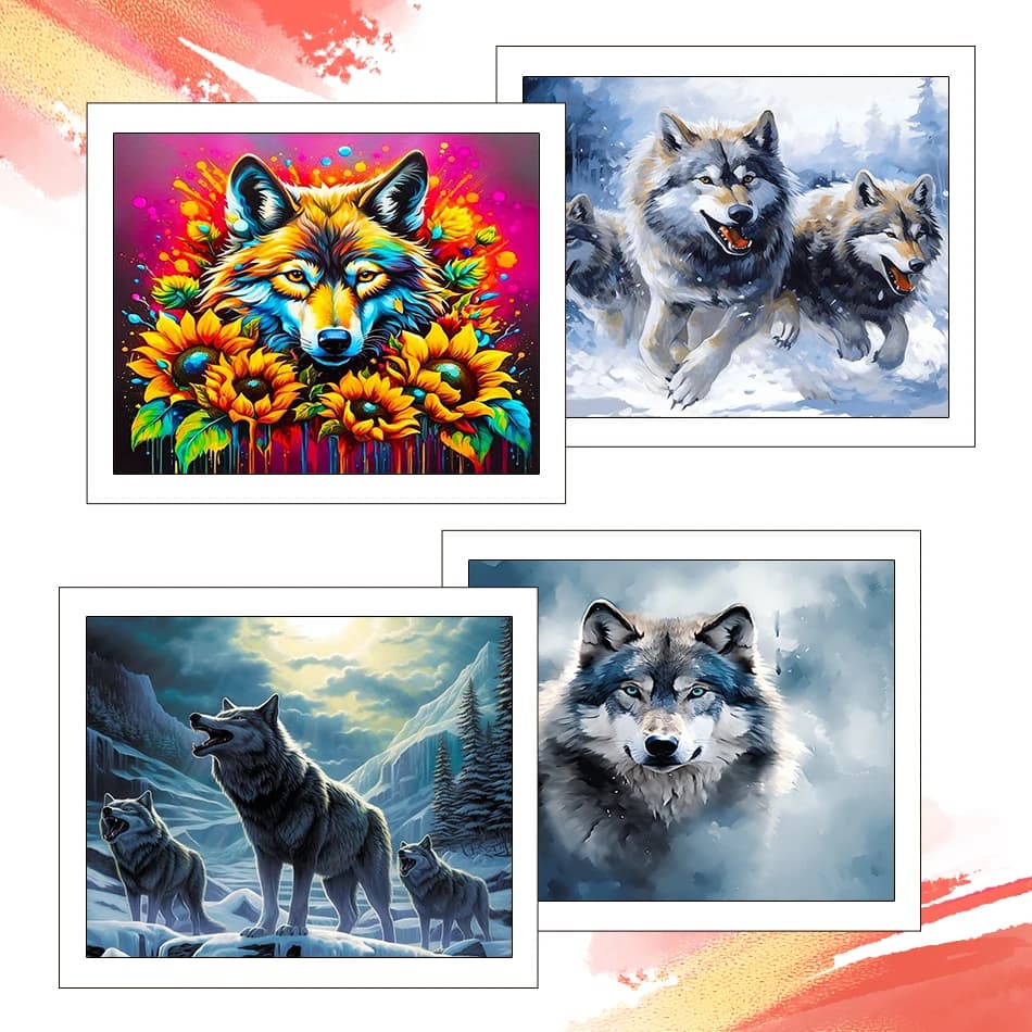 RUOPOTY Painting By Number Adults New wolf Animals 40X50cm Oil Art Picture Drawing Kits Acrylic Paints Crafts Wall Decororation