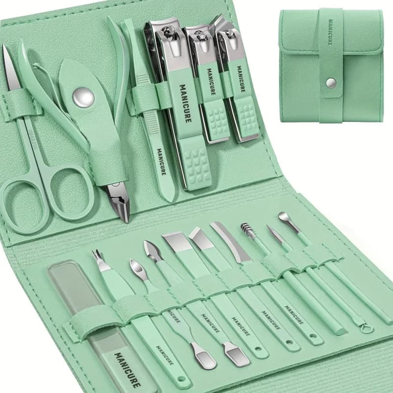 26Pcs Brown Large Size Nail Clipper Set Professional Manicure Pedicure Kit Home Use Nail Art Tools