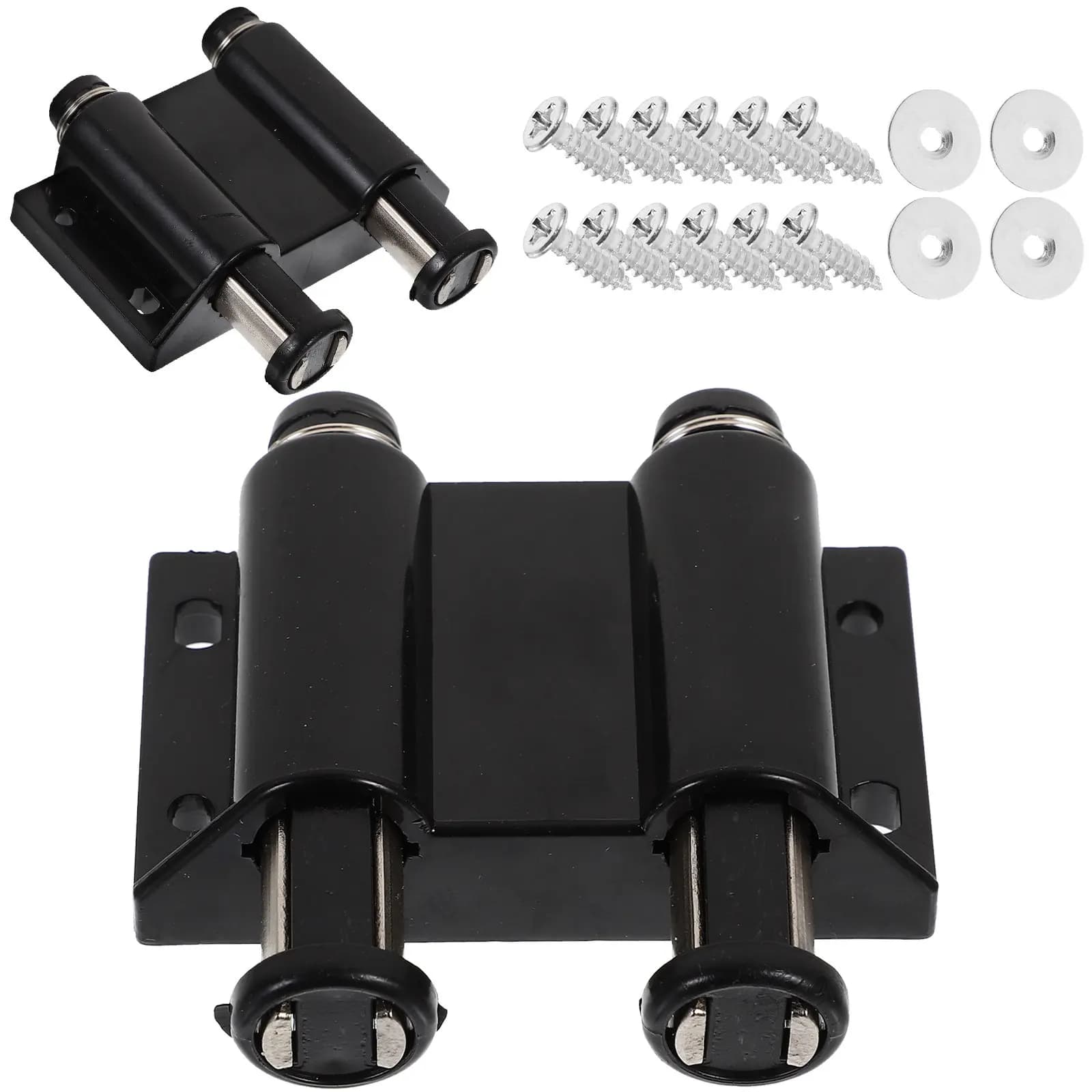 2 Pezzi Chiusura Automatica per Armadietti, Ferma Porta Magnetico in ABS per Casa, Ufficio, Officina, con Bottone a Perline e Ventosa