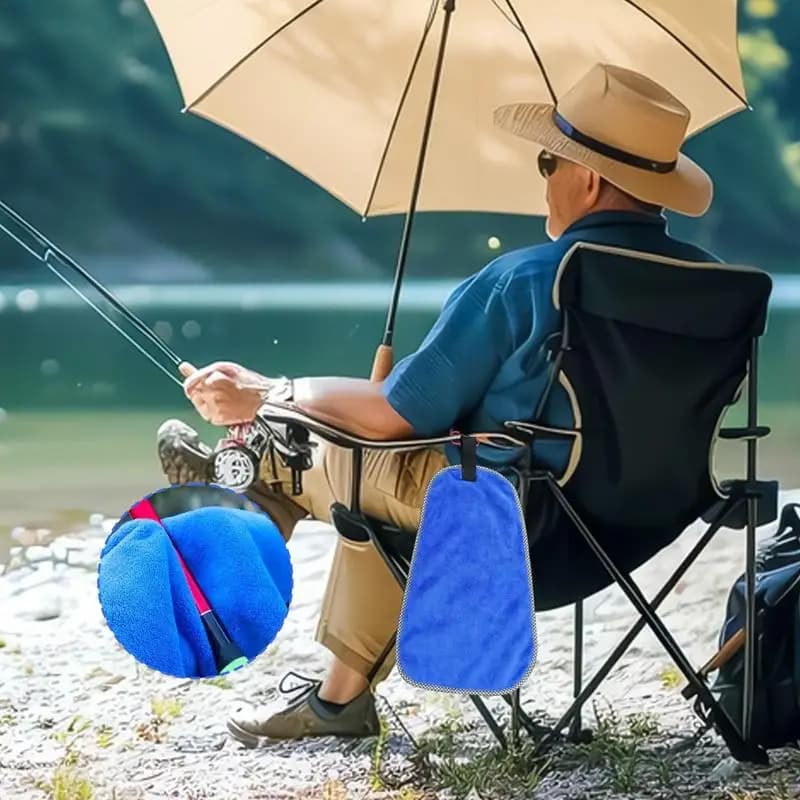 Asciugamani da pesca in cotone Asciugamani da pesca in cotone ad asciugatura rapida Asciugamano ad alta resistenza Asciugamano da pesca portatile per canne da pulire