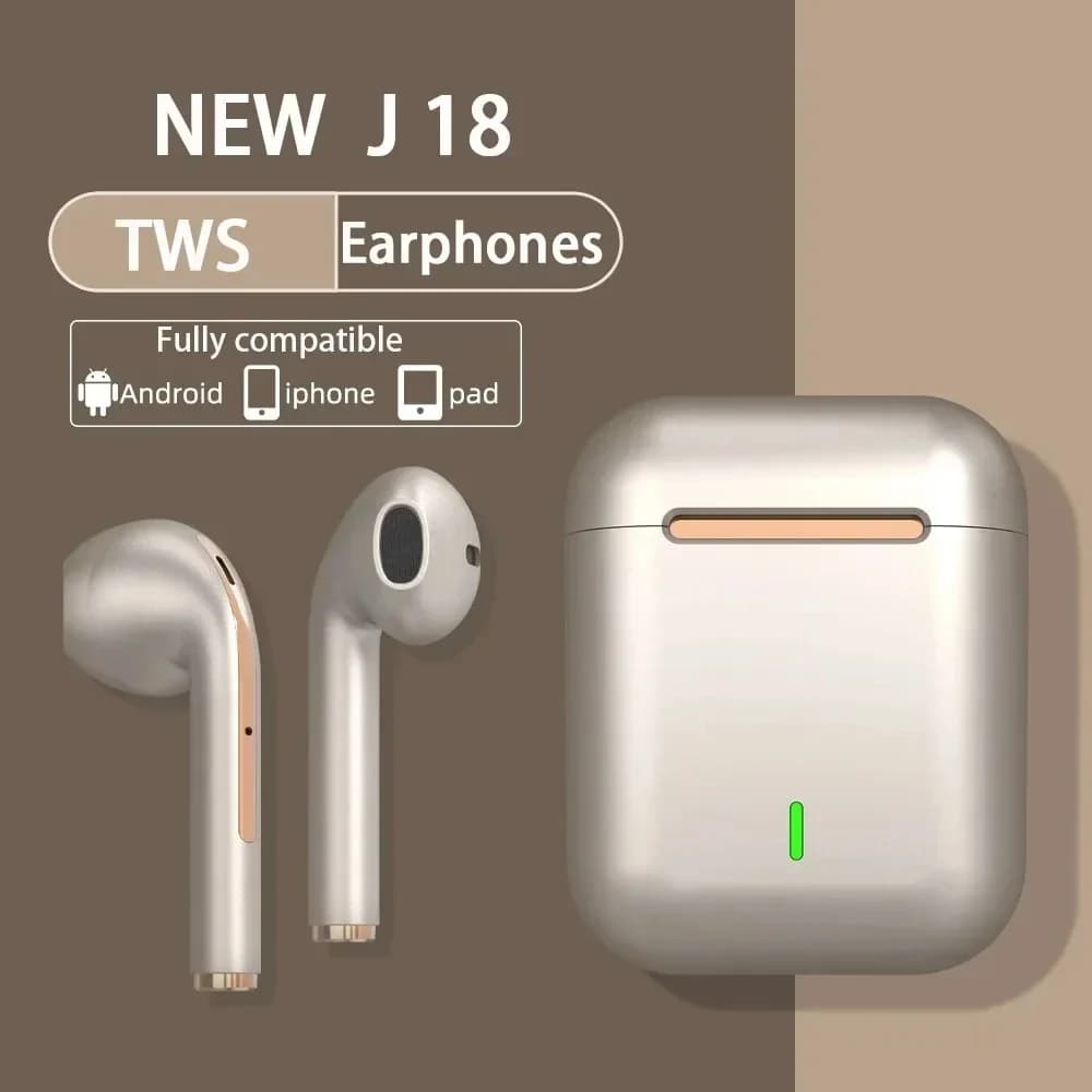 Auricolari Wireless J18, Cuffie Bluetooth con Riduzione del Rumore 9D, Cuffie da Gaming con Microfono, Auricolari TWS, Auricolari Senza Fili, Novità
