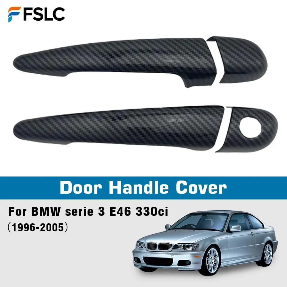 Decorazione auto Maniglia Della Porta Copertura Per BMW Serie 3 E46 330ci 1996-2005 Accessori Auto In Fibra di Carbonio Esterno Styling adesivi