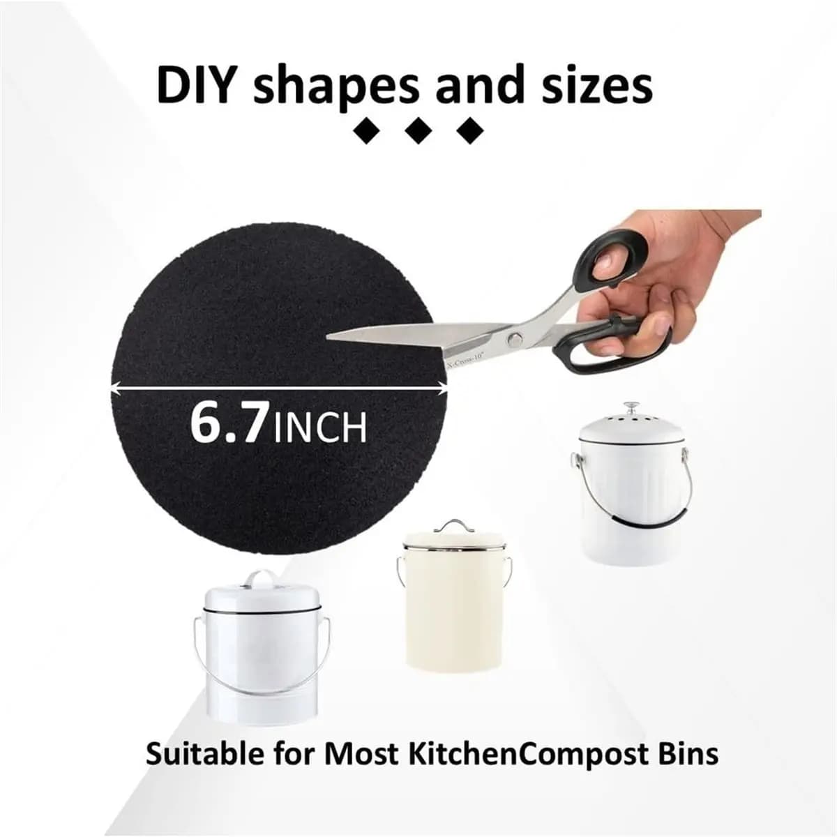 8 Pack Charcoal Filters for Kitchen Compost Bin - Odor Control Replacement Filters