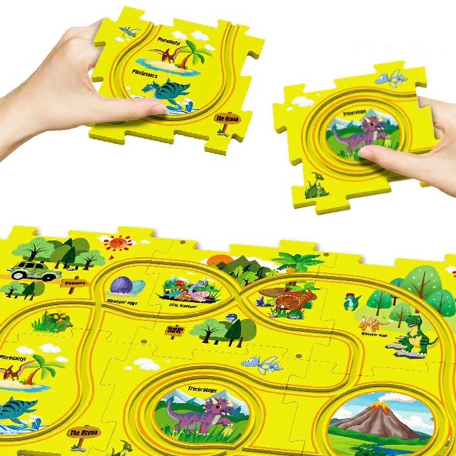 Track Toy Vehicle City Road Puzzle for Kids Educational Toy Puzzle Tracks Set