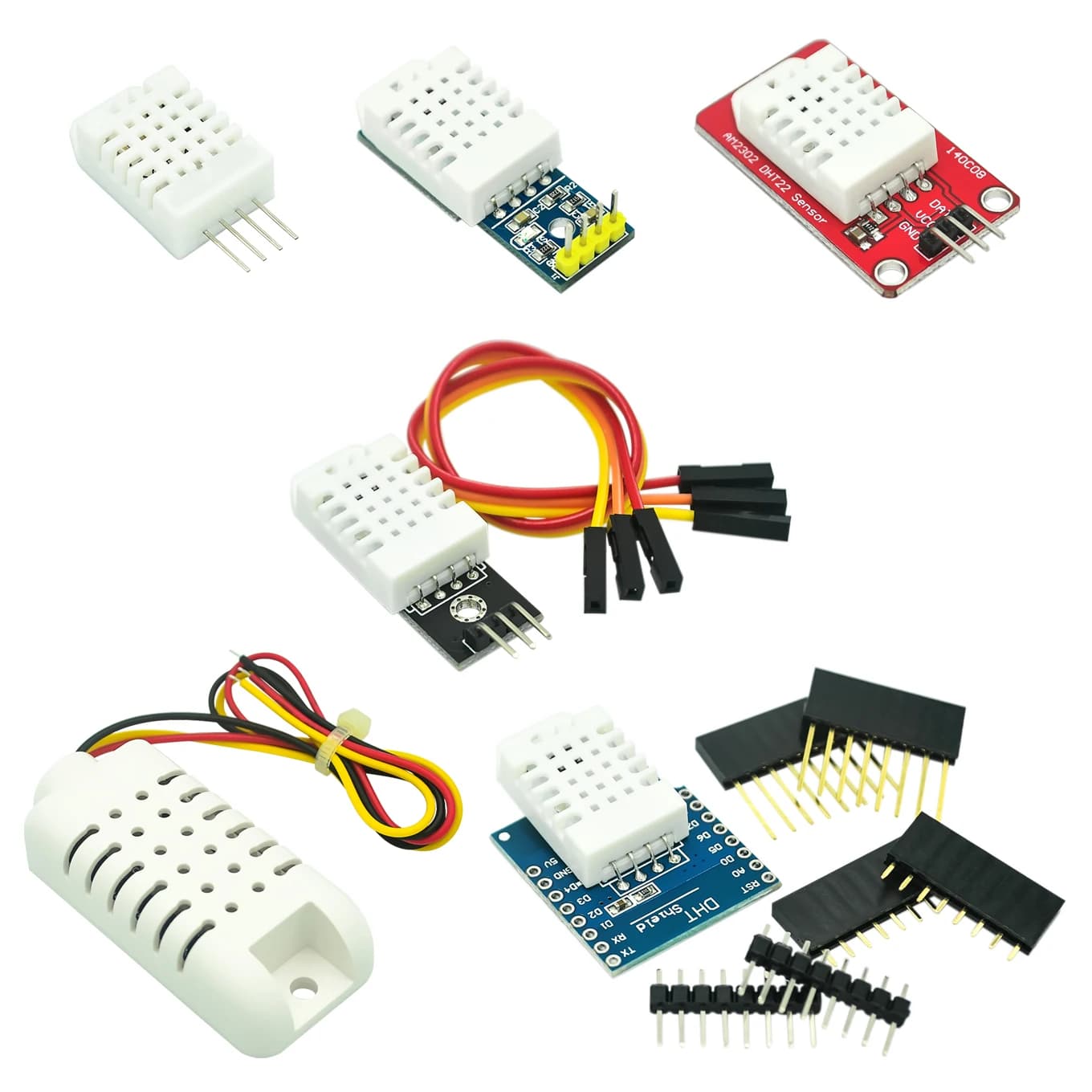 DHT22 AM2302 DHT12 AM2320 Digital Temperature Humidity Sensor Module Card for Arduino Ultra-low High Precision 4 Pin Power