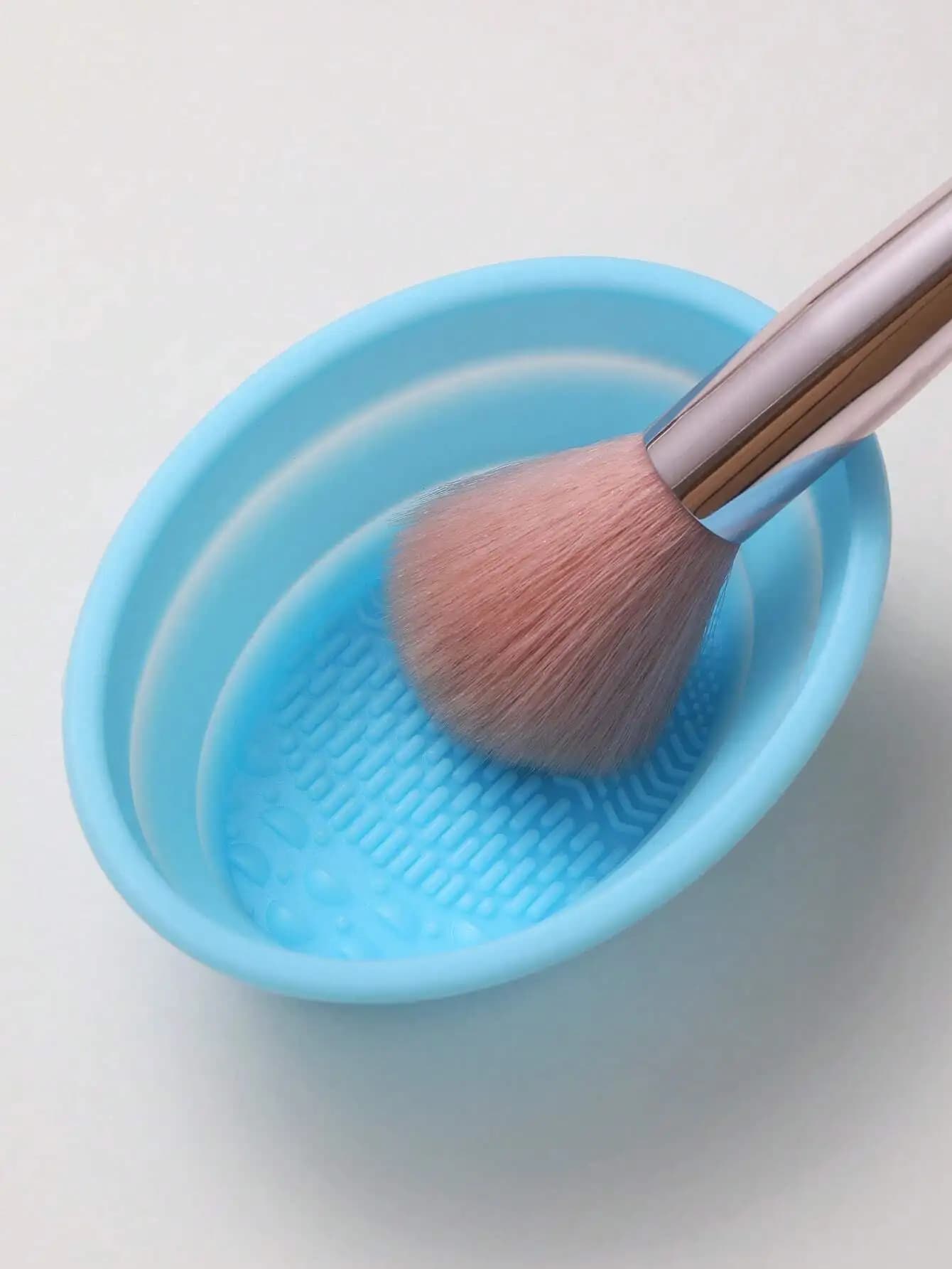 Ciotola pieghevole in silicone per la pulizia dei pennelli da trucco - Strumento di pulizia portatile Etercycle per pennelli, spugnette e spugne da trucco