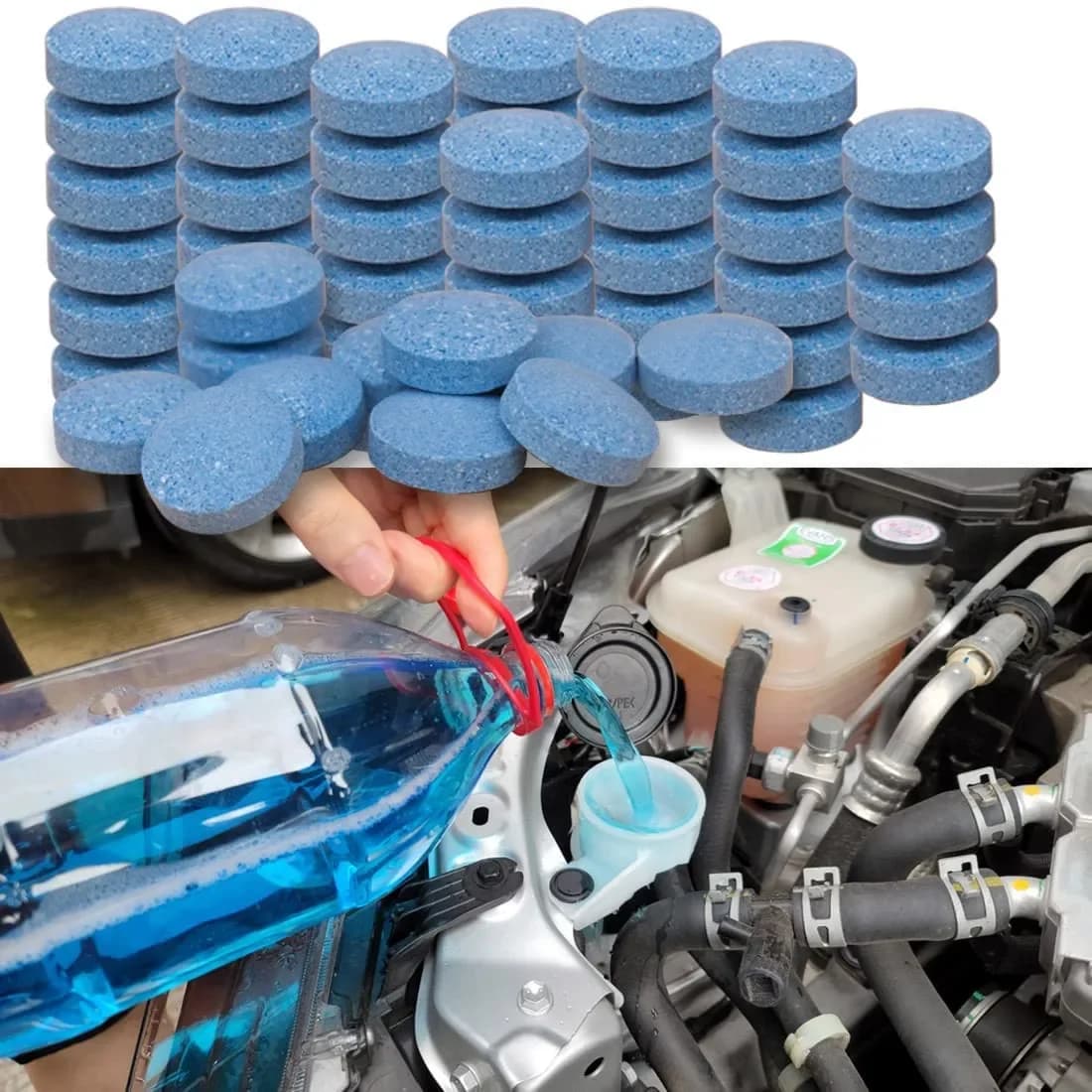 Focused pads for Auto Washers, Detergent Solid Effervescent for Glasses and Auto Window