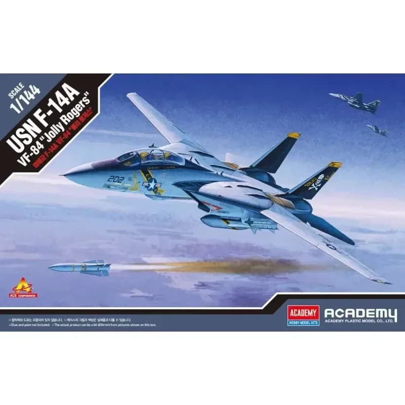 1/144 Modello dell'Accademia 12626 F-14 Panda VF-84 Bandiera Pirata assemblaggio Scala giocattoli fai da te Kit Modello