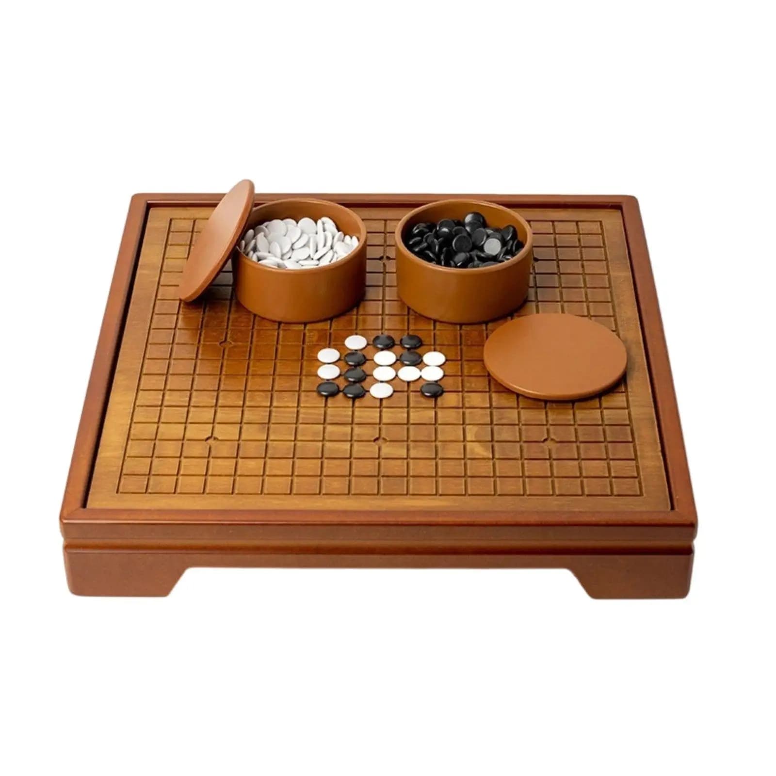 2 in 1 Chess Go Playing Board Classic Go Playing Surface and Chess Board Set Easy to Learn for Beginners, Adults, Home, Family