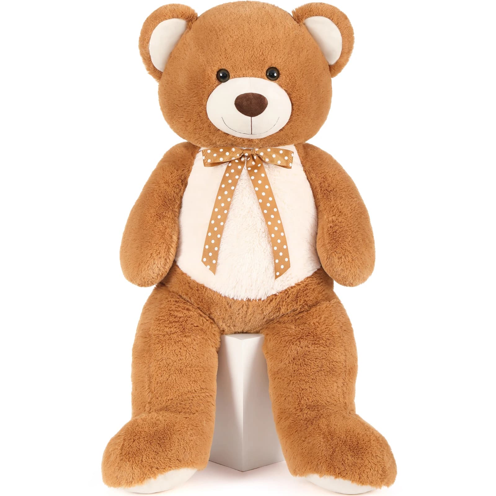 MorisMos Orsetto gigante di peluche da 4 piedi per fidanzata, grande orso di peluche ripiene fofinito per bambini, arredamento per baby shower, a grandezza naturale