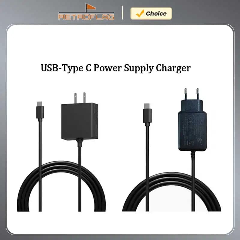 RETROFLAG USB Type C Charger Adapter for Raspberry Pi 4, 5V 3A USB-C Power Supply US /EU Standard Black