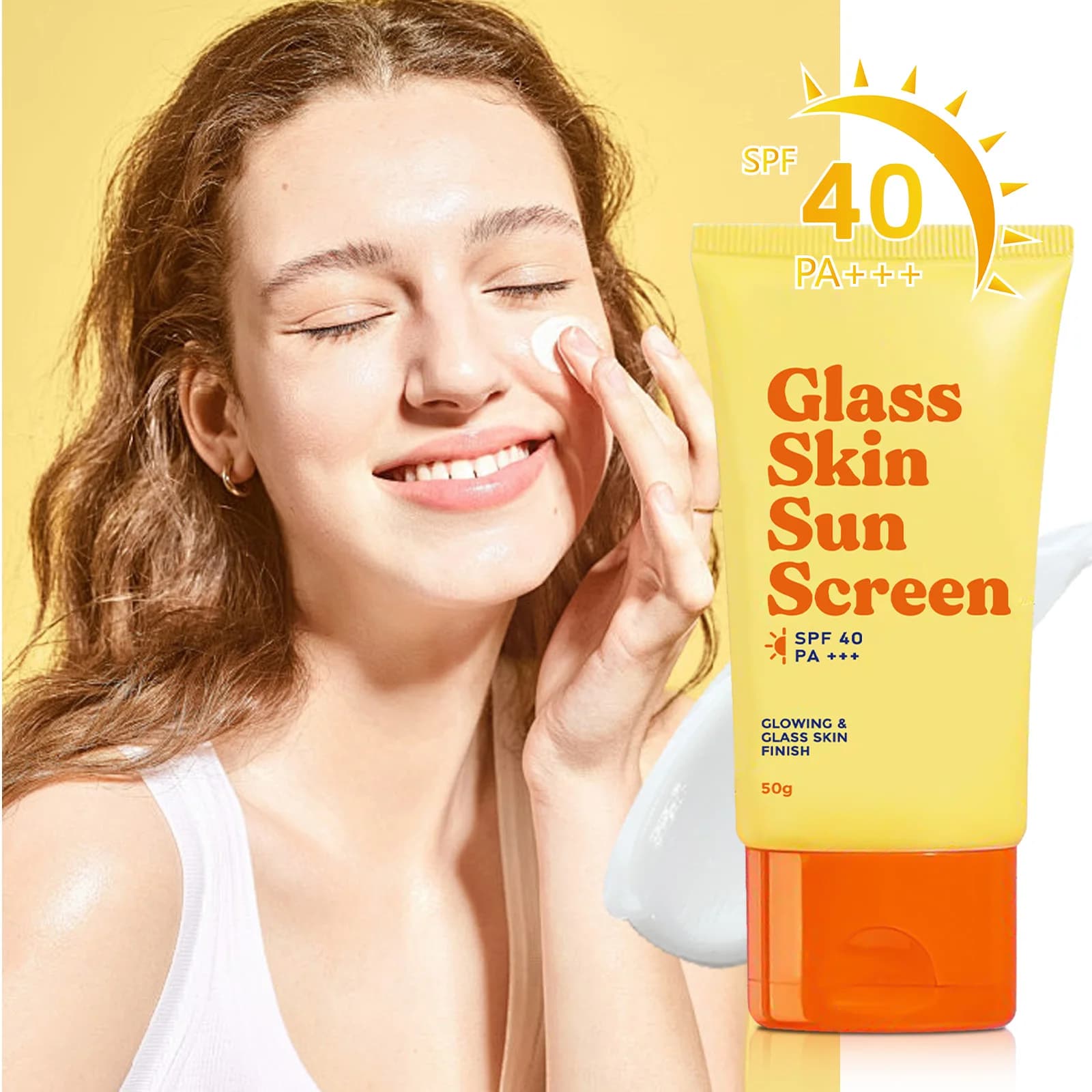 Schermo solare SPF40 PA+++ 50 ml – Impermeabile, resistente al sudore, senza fusione bianca, finitura leggera e luminosa per protezione dalla luce UV/blu