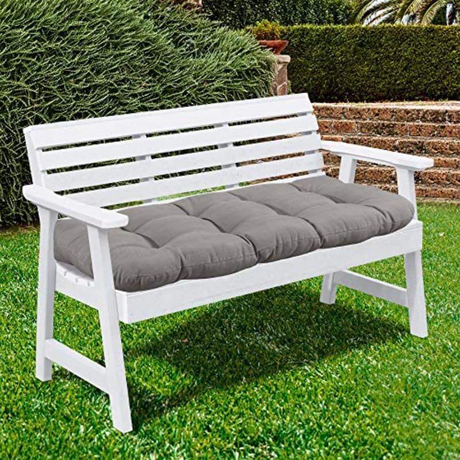 Cuscini per sedie da patio, cuscini per divanetti da esterno, imbottitura in fibra spessa e confortevole, trapuntati, 44" x 19", 1 pezzo, confezione da 1