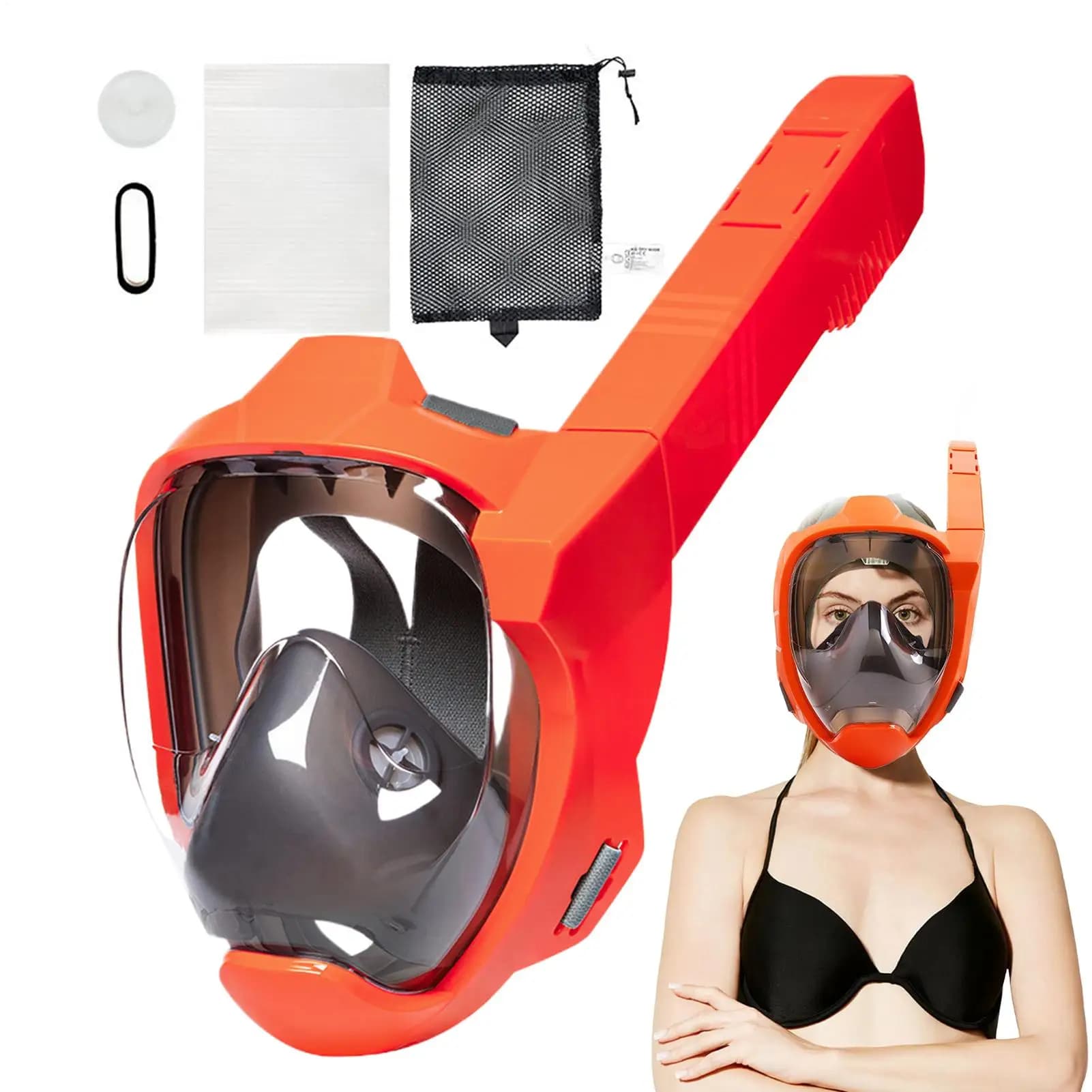 Snorkeling mask for adults with panoramic view, anti-loss, anti-fog, snorkeling equipment for adults, for diving, swimming, women, men