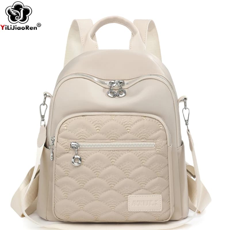 Fashion Daypack Women Shoulder Bag Waterproof Nylon Backpack College Student Backpacks Simple Lightweight Travel Rucksack