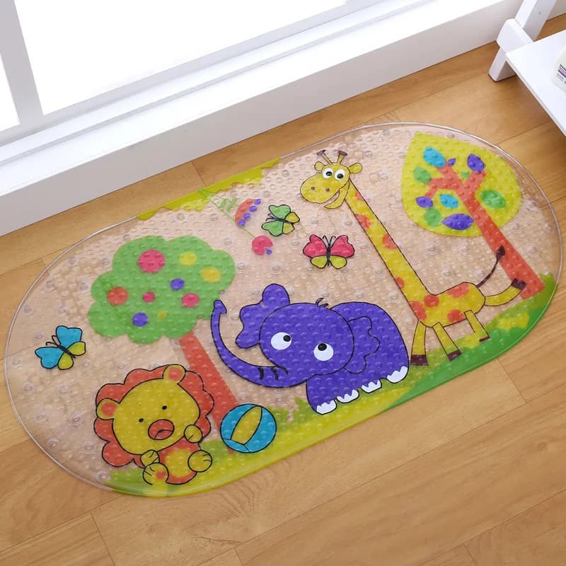Nuovo 38 cm * 69 cm simpatico cartone animato antiscivolo tappetini da bagno in PVC con ventosa tappeto da bagno tappetino da doccia morbido cuscino da massaggio multicolore