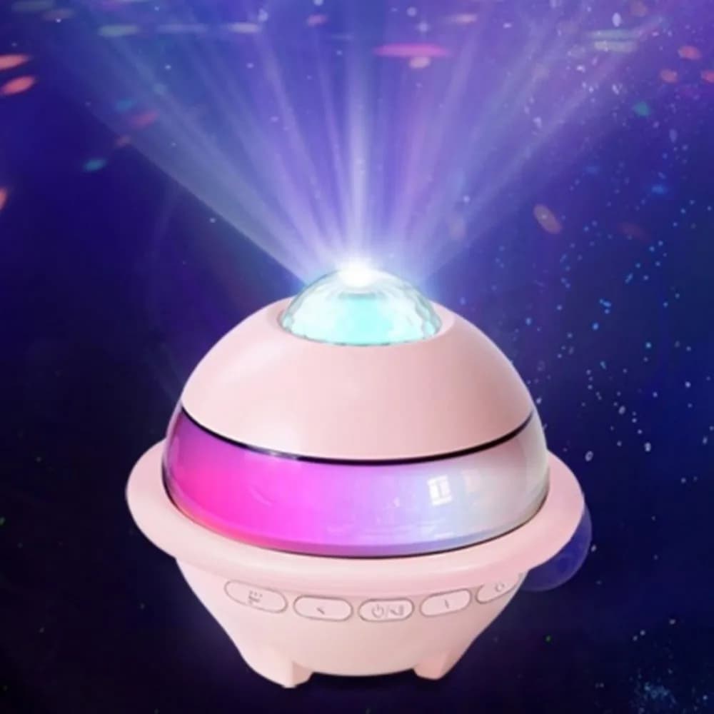 Macchina per Karaoke con Mini Altoparlante Bluetooth, Audio Stereo Surround, Proiettore con Luce Notturna, Doppio Microfono Wireless e Subwoofer
