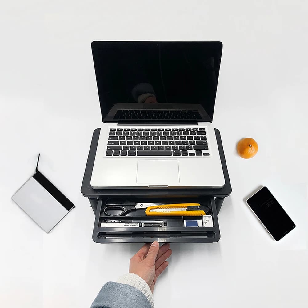 Supporto per Monitor Regolabile in 3 Altezze, Stand in Metallo per Computer, Organizzatore da Scrivania per Laptop, PC e Stampante