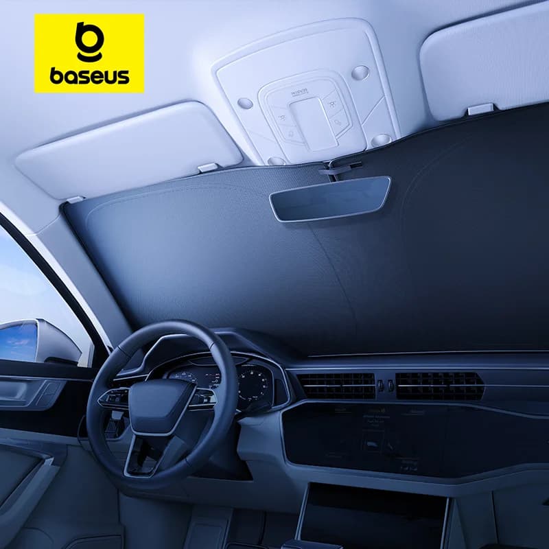 Baseus GoTrip DT1 Parabrezza per auto Parasole Copertura a costine Pieghevole Protezione solare UV Finestrino anteriore per auto Accessori parasole estivo