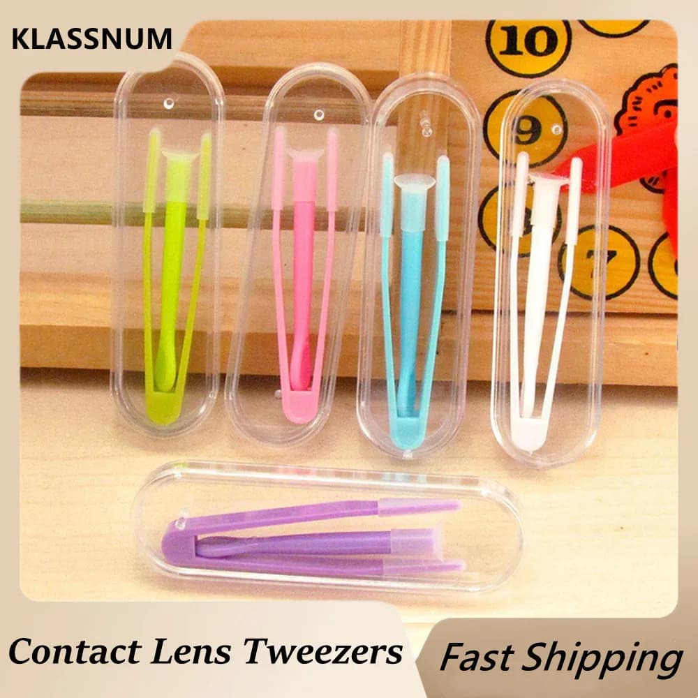 1 Set Contact Lens Inserter Wearing Tool Contact Lenses Tweezers Suction Stick Travel Kit for Eye Care Contact Lens Accessories