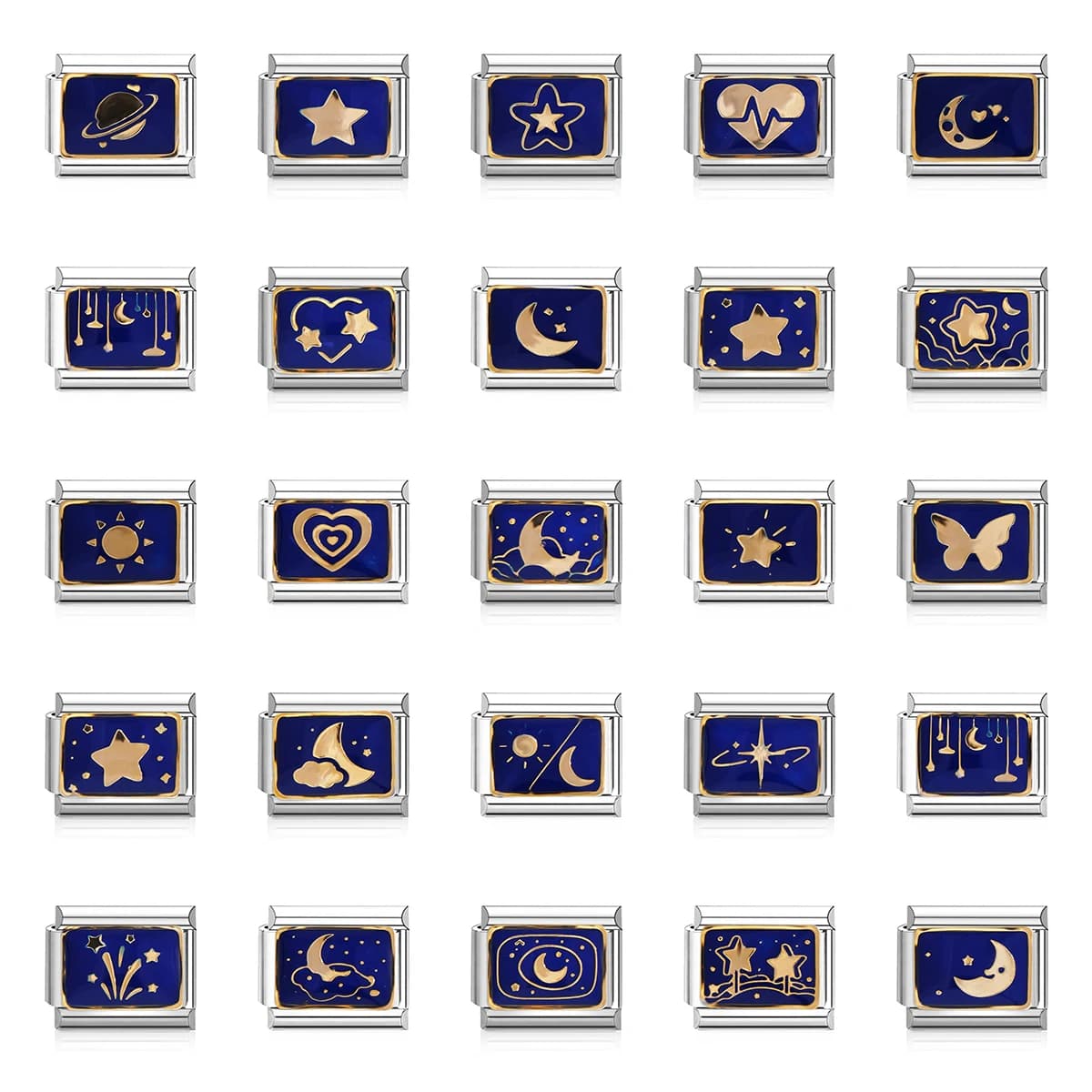 Negozio di ciondoli italiani Bracciale con ciondoli italiani Serie stelle e luna fai da te da 9 mm