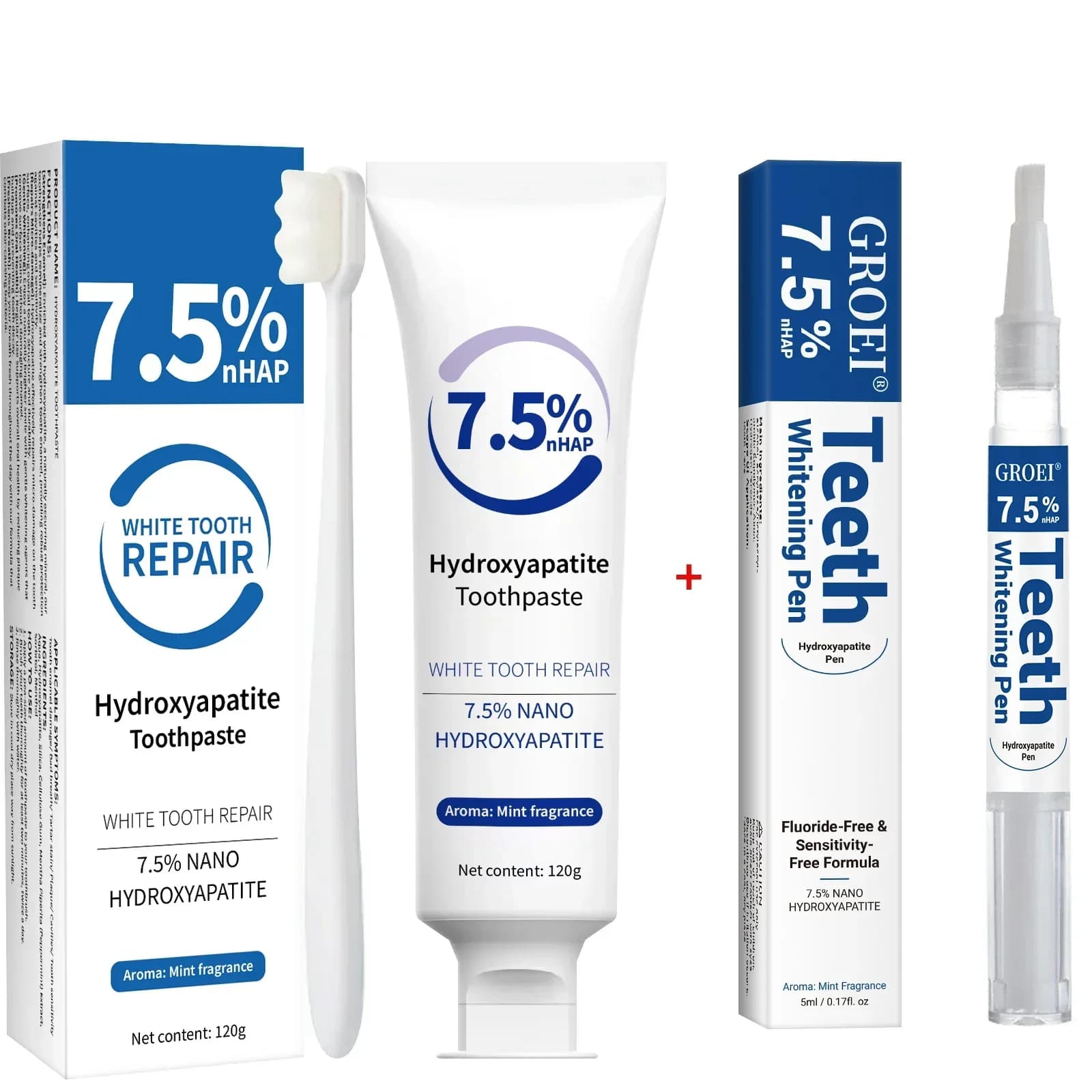 Refrigerating toothpaste 120 g and pen: strong removal stains, delicate on teeth, oral hygiene for long lasting fresh breath.