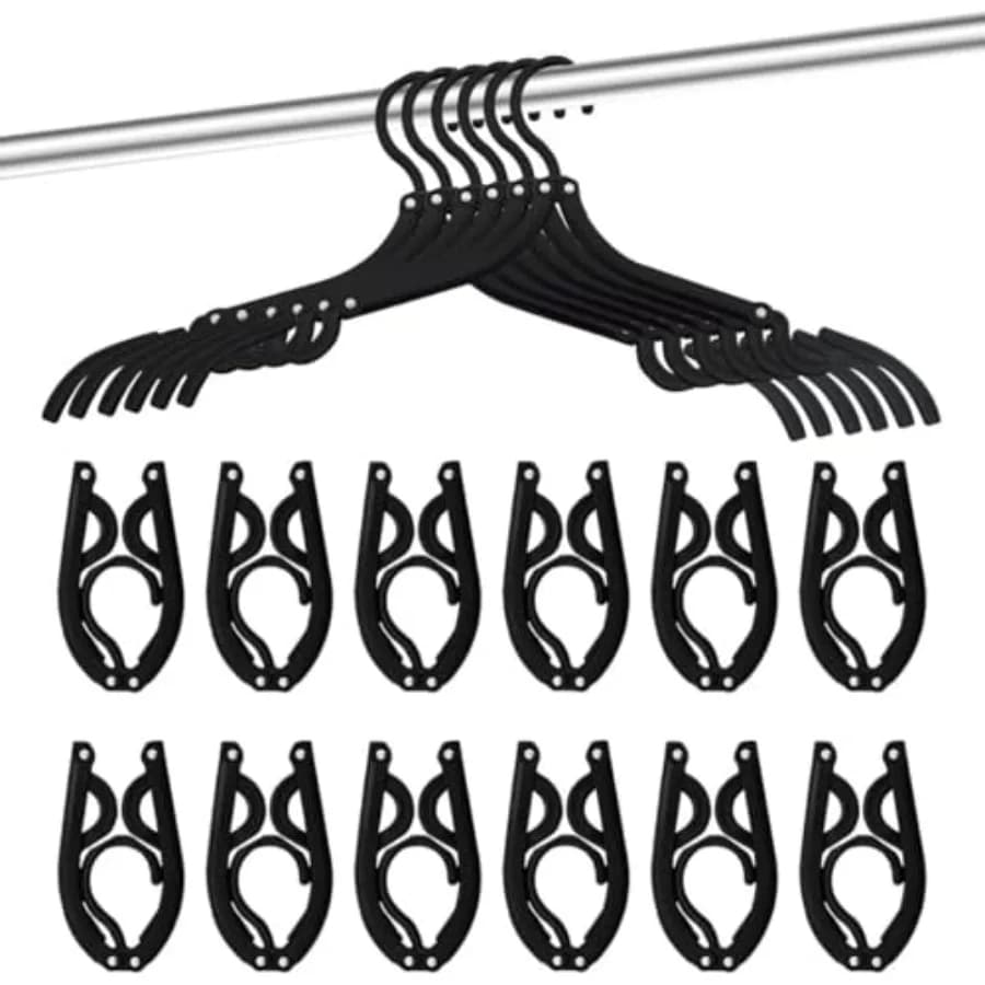 PCS Travel Hangers - Cruise Ship Essentials Portable Folding Clothes Hangers Travel Essentials Foldable Clothes Drying Rack for