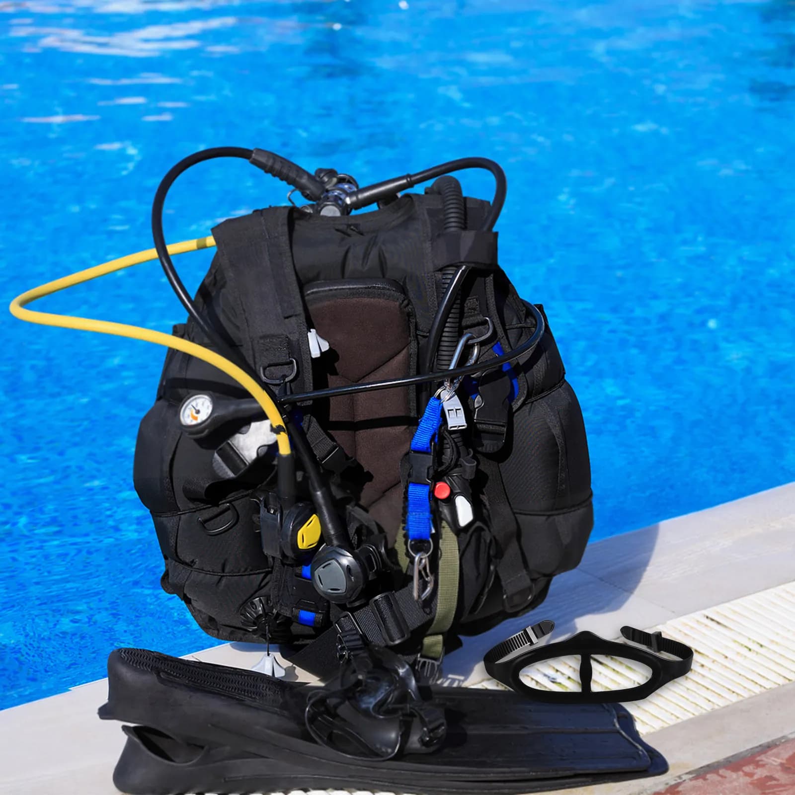 2 Pezzi Cinturino in Silicone per Maschera da Nuoto, Fascia Universale Regolabile per Maschera Subacquea, Anti-Annodamento Capelli per Snorkeling, Immersioni e Nuoto